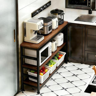 窄边柜厨房置物架家用多层切菜工作台桌子多功能可移动锅碗收纳架