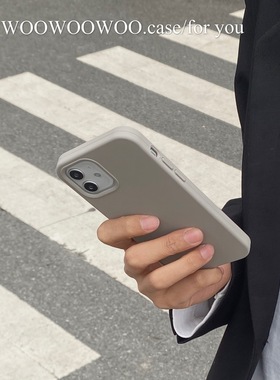 MUSEMOON高级感中性灰色ins气质液态硅胶iphone15/14promax手机壳防摔适用苹果13/12/11/xsmax小众纯色超软糯