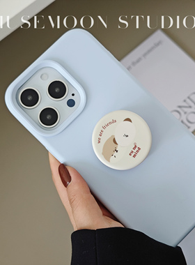 MUSEMOON奶呼呼的蓝 韩国ins狗狗支架babyblue真液态硅胶适用iphone16/15promax华为pura80m70手机壳软糯防摔