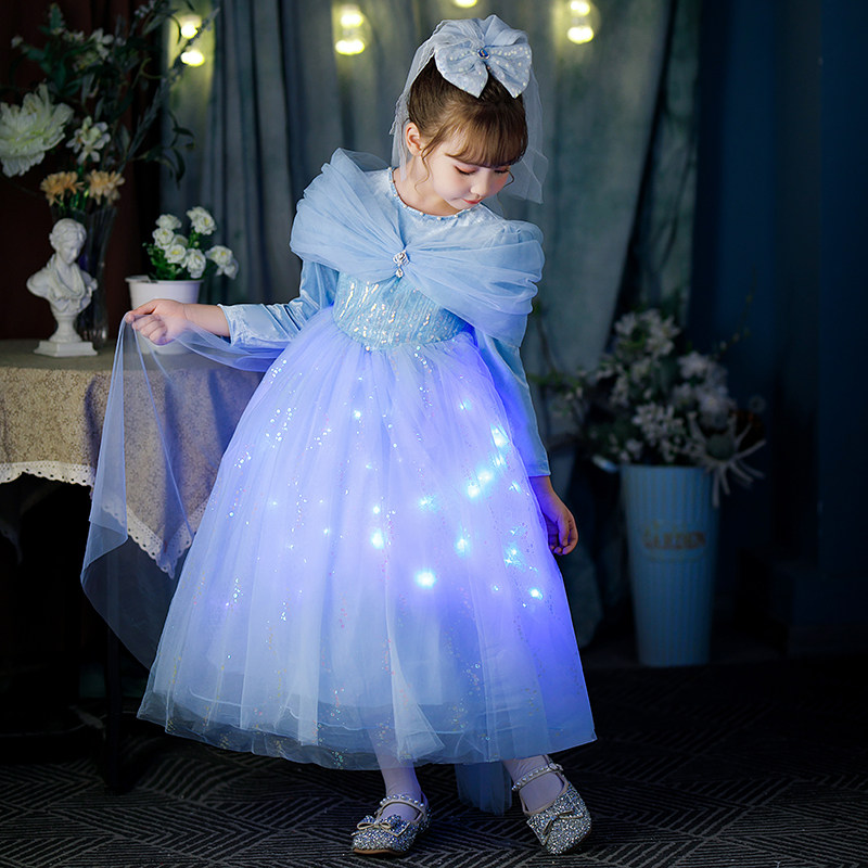 新款冰雪奇缘发光公主裙2023秋冬儿童爱莎连衣裙女孩生日礼服裙子,童装/婴儿装/亲子装,儿童礼服,淘宝优惠券,粉丝福利购,淘宝优惠卷