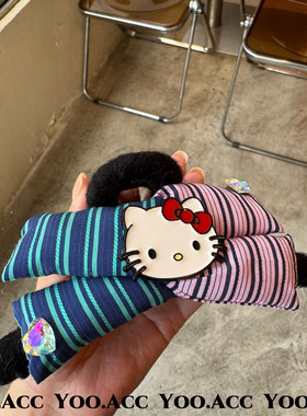 【YOO】 韩国东大门品质创意条纹蝴蝶结猫咪不对称发抓鲨鱼夹发饰