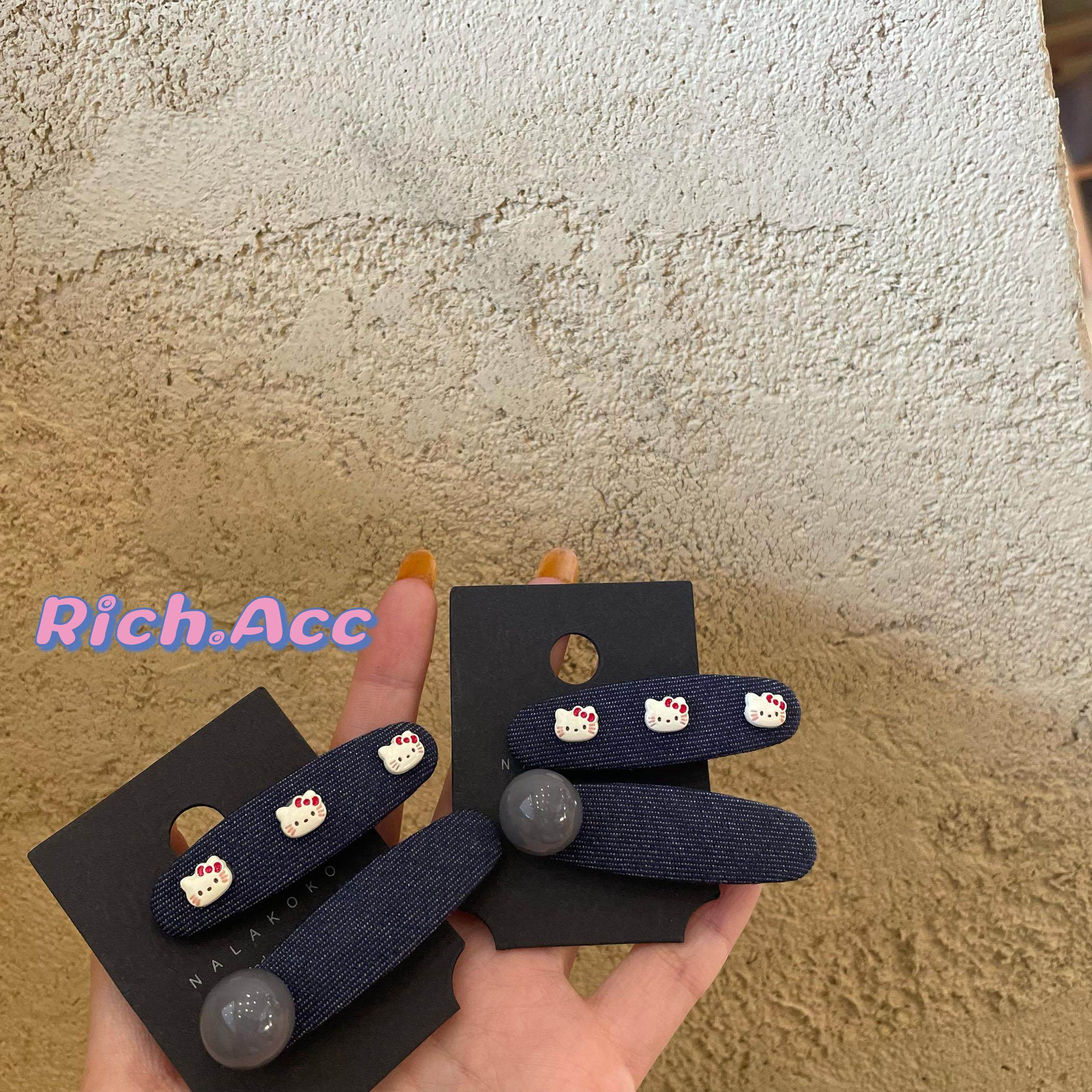 【实拍】质感巨好高品质牛仔KT球球发夹洋气少女可爱百搭洋气边夹,饰品/流行首饰/时尚饰品新,发饰,淘宝优惠券,粉丝福利购,淘宝优惠卷