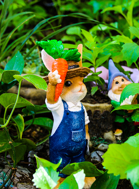 彷真可爱树脂小兔子阳台庭院装饰摆件花园幼儿园布置户外创意造景