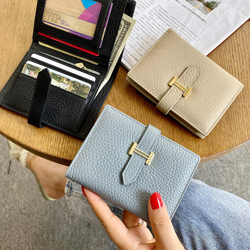 欧美新款2020钱包女短款小巧超薄皮夹简约百搭大气钱夹多卡位卡包