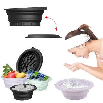 Silicone Face Bowl with Built-in Icetray Collapsible Ice