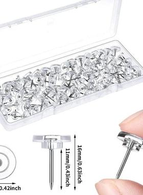50pcs/box Transparent Push Pins Thumb Tacks Thumbtack Map Co