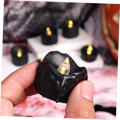 12PCS Flameless Black LED Electronic Candles Battery Operate