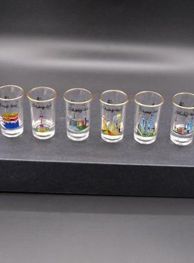 souvenir 6-pack tequila base shot glass set shanghai china