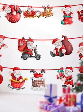 Christmas Ornaments Santa Claus Flag Party Atmosphere Decora