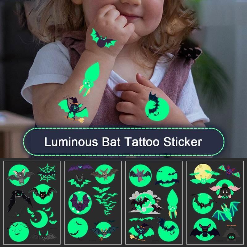 1pc Halloween Tattoo Stickers Luminous Temporary Waterproof