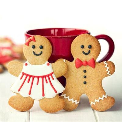 2Pcs Christmas Cookie Cutter Tools Aluminium Alloy Gingerbre