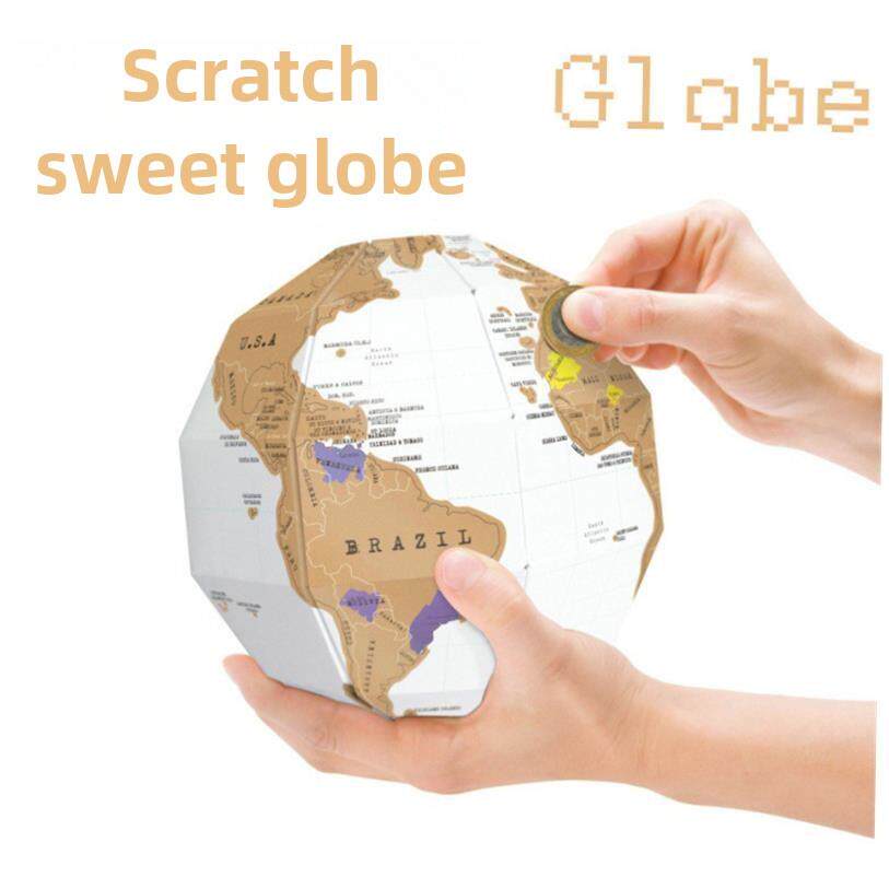 New Scratch Off 3D Globe World DIY Poster Travel Map gift