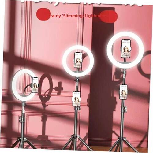 mobile phone 2m tripod stand floor table ring light led 26cm