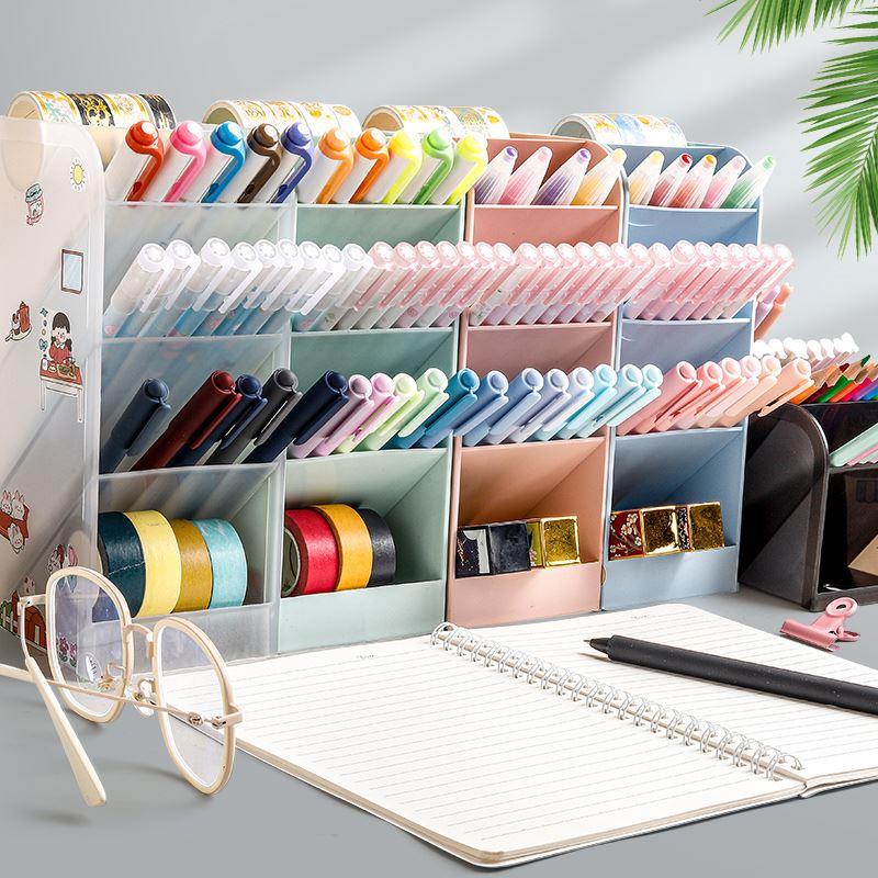 Slant insert type pen holder stationery box desktop student