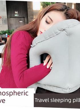 inflatable air pillow travel airplane rest sleep u shape 3