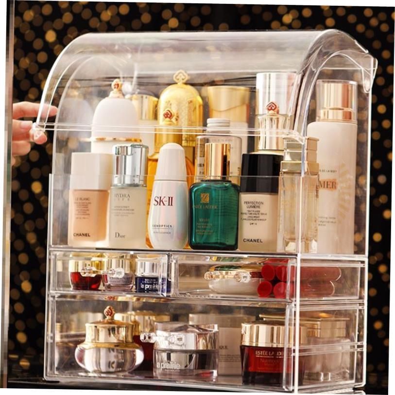 Portable Transparent Makeup Organizer Storage Box Acrylic 1