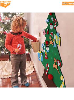 Felt Christmas Tree Set with Ornaments for Kids Decorations