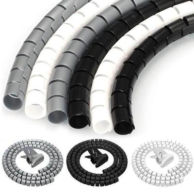 Black Cable Wire Protector Cable Organizer Management Pipe F