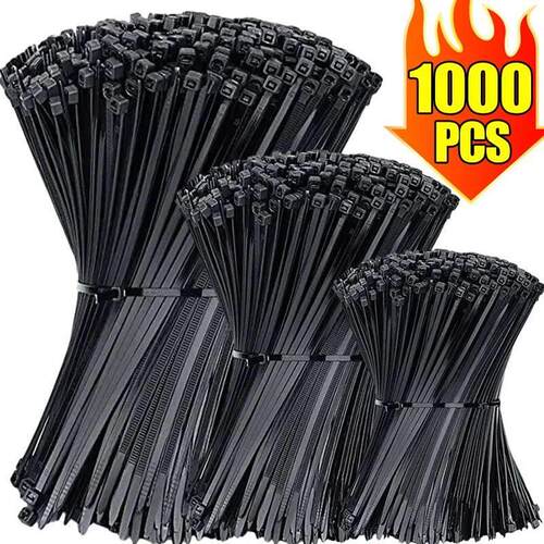 1000/100Pcs Nylon Cable Ties Self-locking Cord Ties Straps A