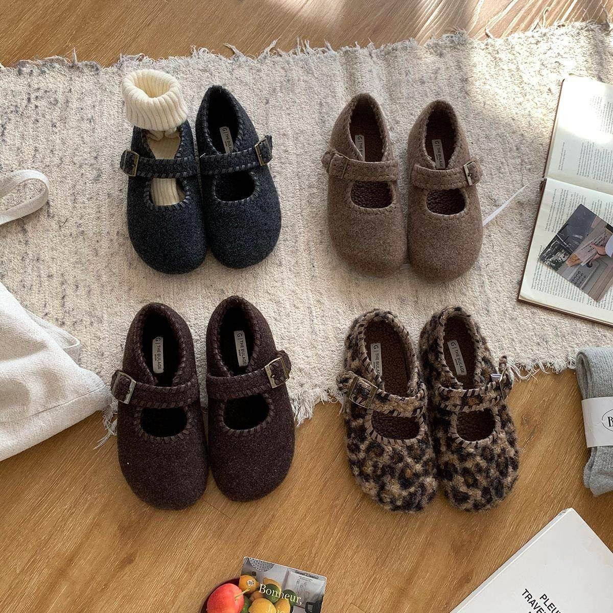 潮牌软底加绒豹纹平底单鞋女乐福鞋一脚蹬豆豆英伦风圆头小皮鞋冬,女鞋,浅口单鞋,淘宝优惠券,粉丝福利购,淘宝优惠卷