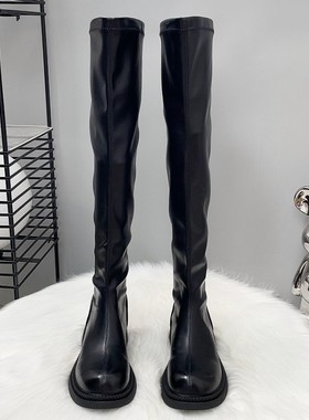 guidi fame过膝长筒靴女2025秋冬新款真皮骑士靴百搭加绒高筒靴女