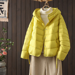 新国标90白鸭绒羽绒服女短款小个子冬季新款时尚休闲宽松保暖外套