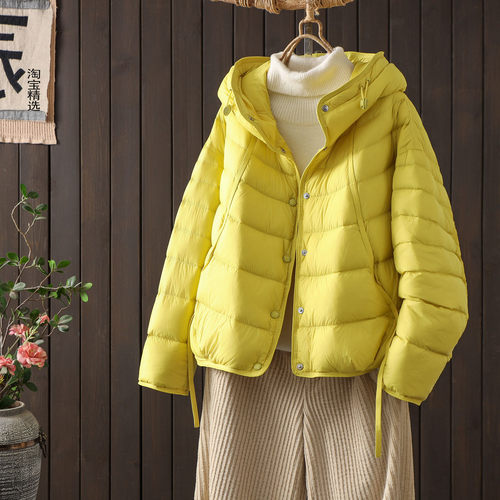 90白鸭绒羽绒服女短款小个子时尚