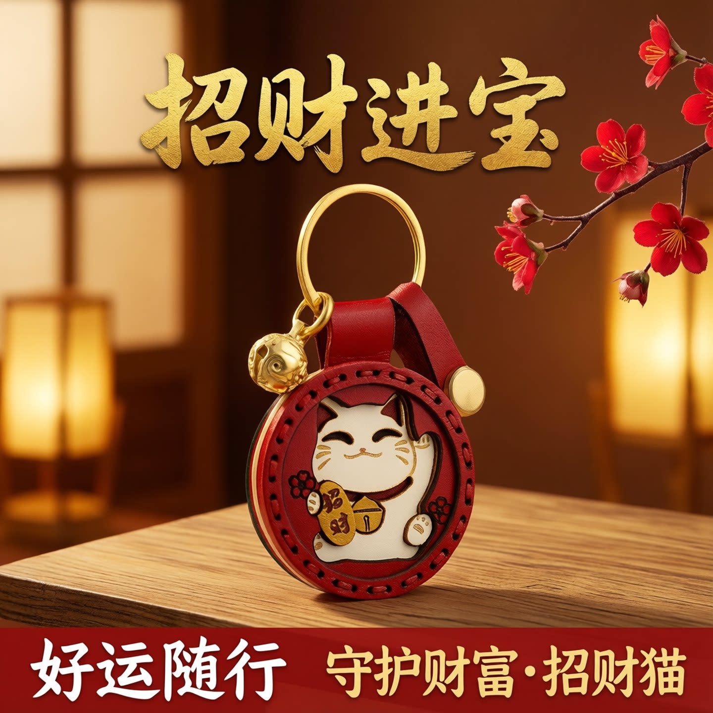 招财猫车门禁卡airtag钥匙扣图片