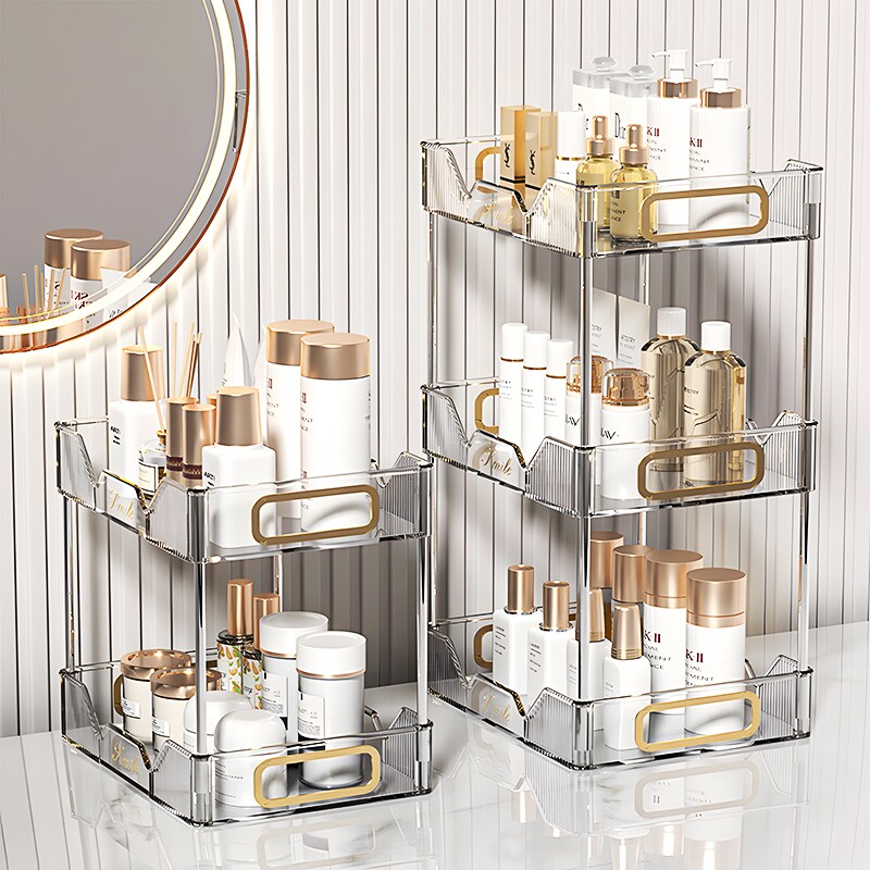轻奢卫生间专用置物架洗漱台化妆品收纳盒桌面浴室用护肤品收纳架