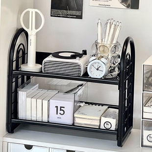 客厅桌面置物架餐桌台面收纳神器双层整理宿舍书桌文具简约置物架