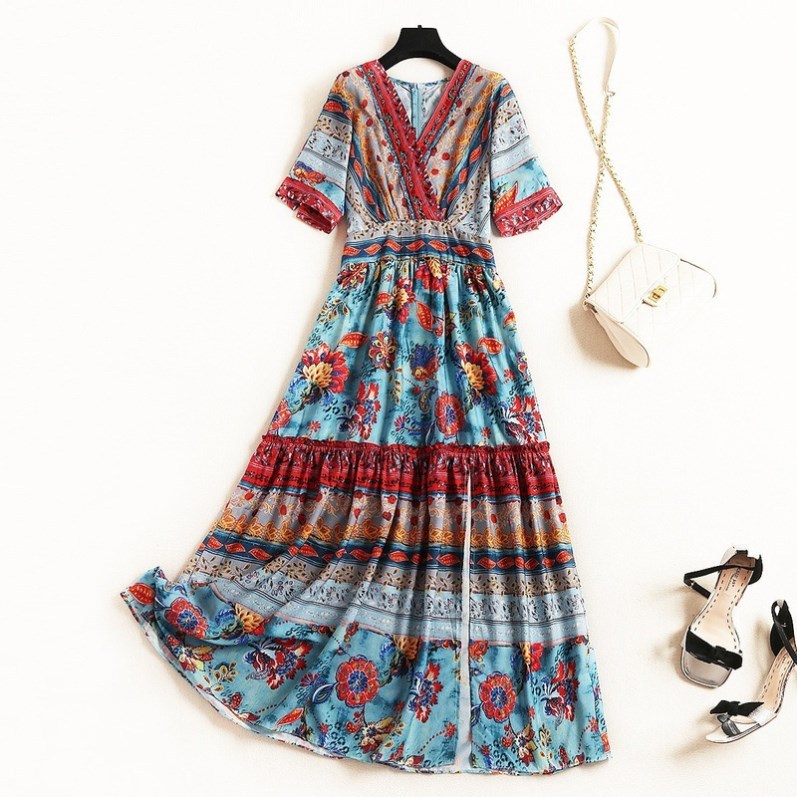 欧阳娜娜同款连衣裙长裙子中长裙ekool心机小个子鹿雪纺女神修身在类目 女装/女士精品, 连衣裙中 - 来自Buy2taobao.com提供专业的淘宝代购服务