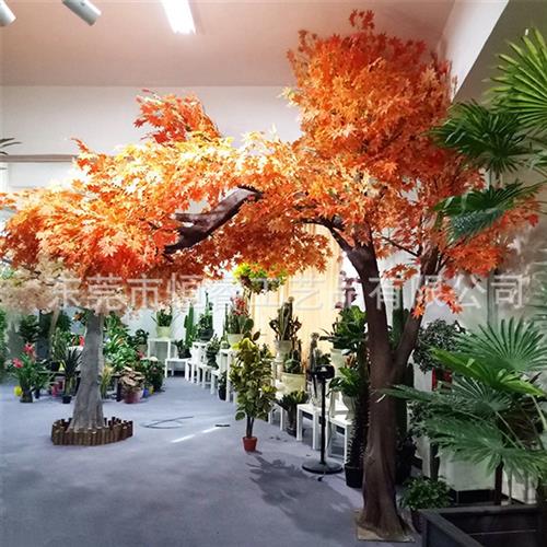 广东源头厂家大量定做仿真枫树室内场景布置人造红枫树金色枫树