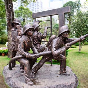 广场户外铸铜消防主题雕塑公园摆件玻璃钢消防雕塑卡通消防雕塑