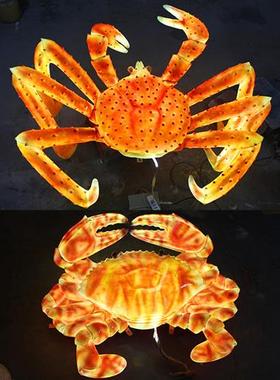 发光仿真大闸蟹模型酒店餐厅店门头招牌装饰玻璃钢大号螃蟹壳灯箱
