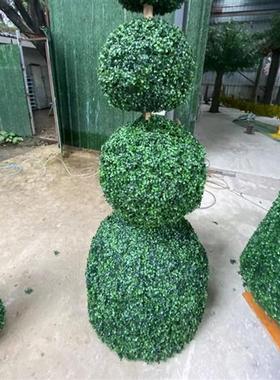 厂家供应绿色仿真树米兰草系列造型盆栽方块米兰草篱笆定做