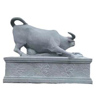 厂家石雕石牛雕塑摆件景区广场景观动物雕塑汉白玉耕田牛石雕雕塑