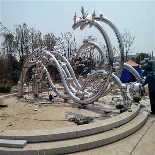不锈钢雕塑户外标志性建筑物公园抽象不锈钢佛手工艺品厂家