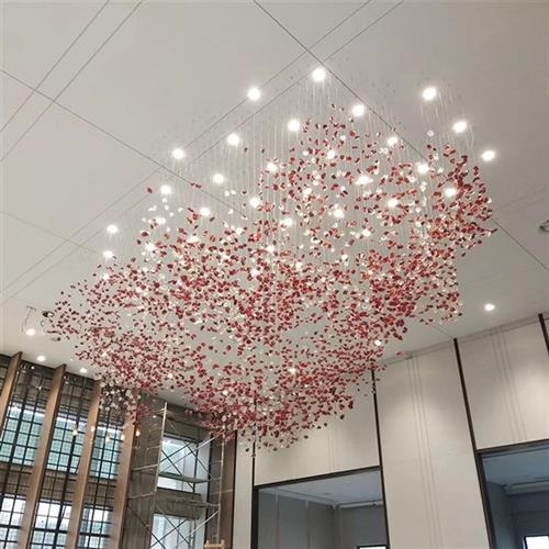 定制酒店售楼部沙盘吊灯艺术琉璃石头吊灯别墅宴会大厅前台工程灯