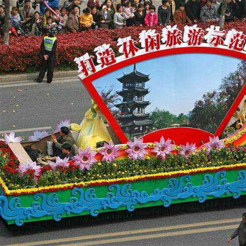 景区游览花车电动花车底盘高载重表演巡游花车花车底盘定制