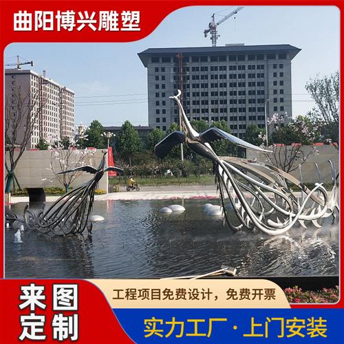 不锈钢仿真孔雀雕塑爱情主题情侣系列金属彩色动物孔雀摆件厂家