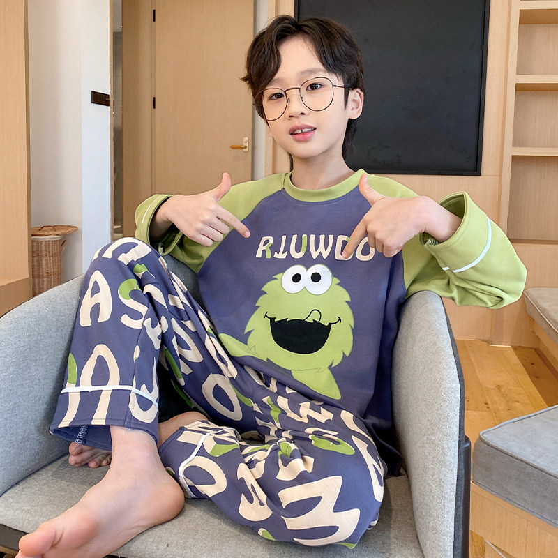 可外穿儿童睡衣春秋季男孩长袖男童薄款中大童学生休闲套装家居服,童装/婴儿装/亲子装,家居服套装,淘宝优惠券,粉丝福利购,淘宝优惠卷