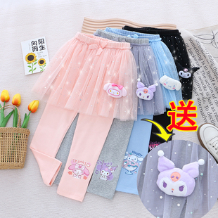 儿童外穿打底裤 纯棉女童裤 宝宝洋气休闲爱莎裙裤 春秋季 子2025新款