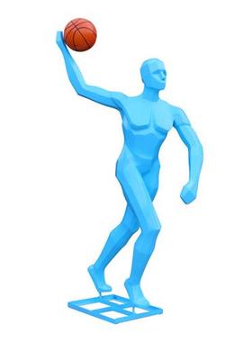 户外块面抽象运动人物雕塑创意几何篮球玻璃钢大型摆件球场装饰品