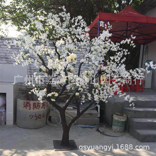 定制仿真梨花树大型假树实木树干婚庆酒店大厅装饰仿真梨花树