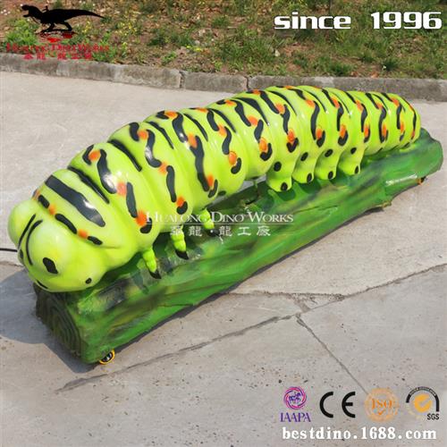 机械电动毛毛虫硅胶表皮可互动儿童游乐园引流打卡模型摆件