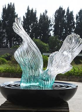 酒店大堂售楼处样板房树脂不锈钢桌椅雕塑假山厂家装饰品摆件定制