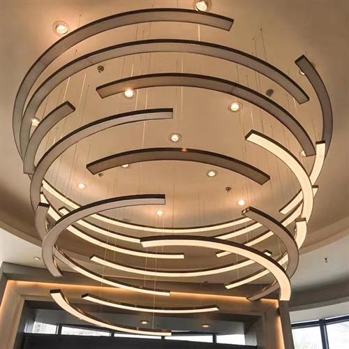 中山工厂非标定制办公室游戏厅工程灯具售楼部商场酒店大型吊灯