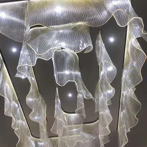 方形大厅酒店大堂售楼部沙盘创意面板非标工程灯艺术亚克力吊灯