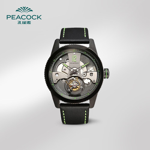 孔雀手表peacock镂空陀飞轮