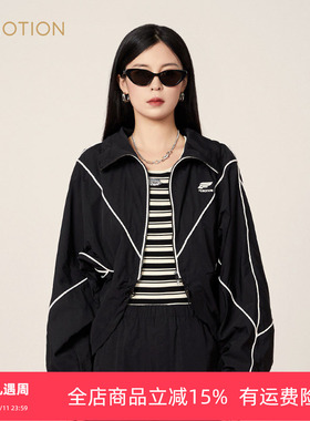 旗下芬岸女装专柜同款春撞色字母织带时尚不规则宽松外套XK1C4012